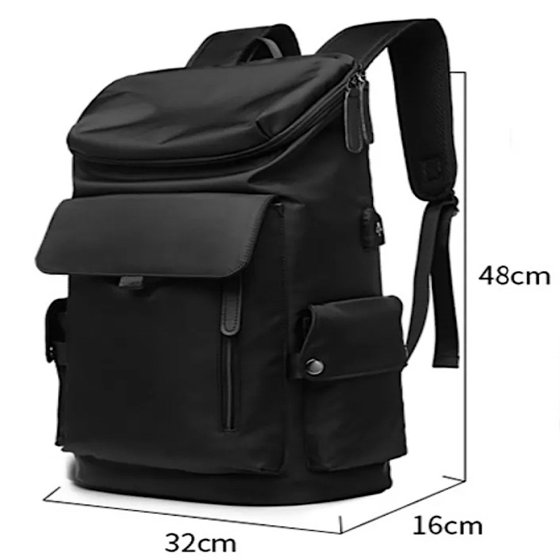 High quality outdoor school student travel luggage Adults back pack bags large capacity Black